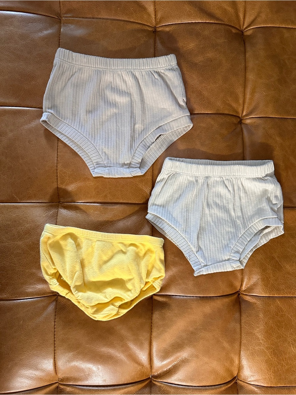 Baby Girl Bloomers Diaper Covers - Tan & Yellow